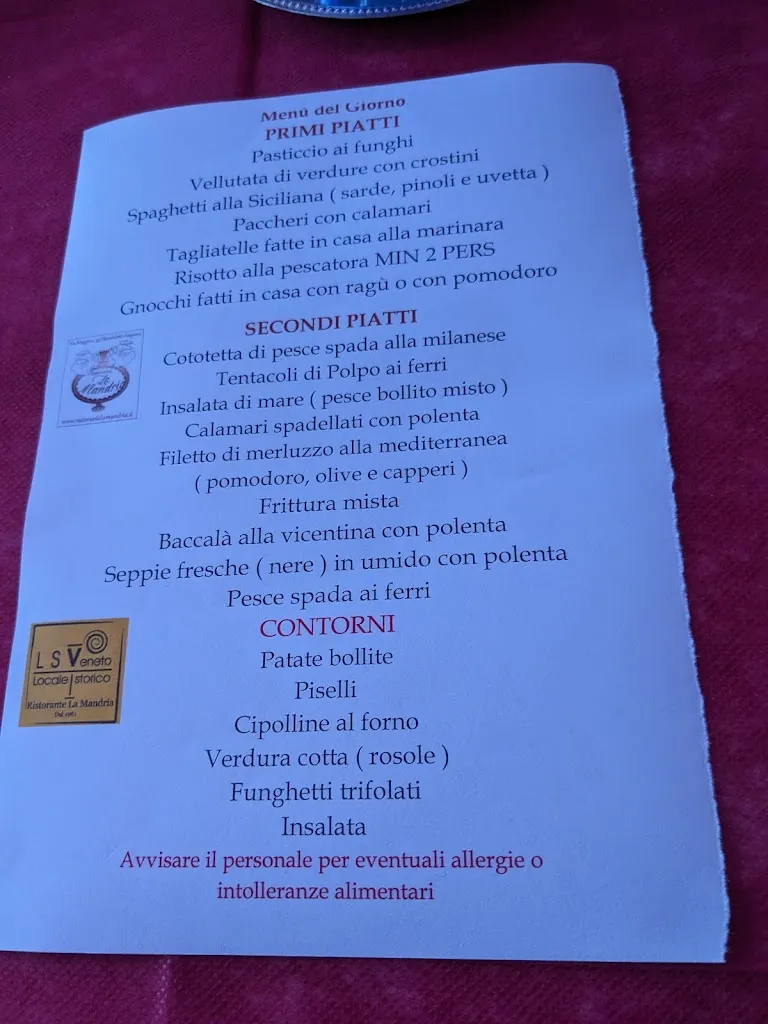 Menu_Ristorante la Mandria Sala Convegni - Meeting- sala da ballo Stefydance -_Ospedaletto Euganeo_image_2
