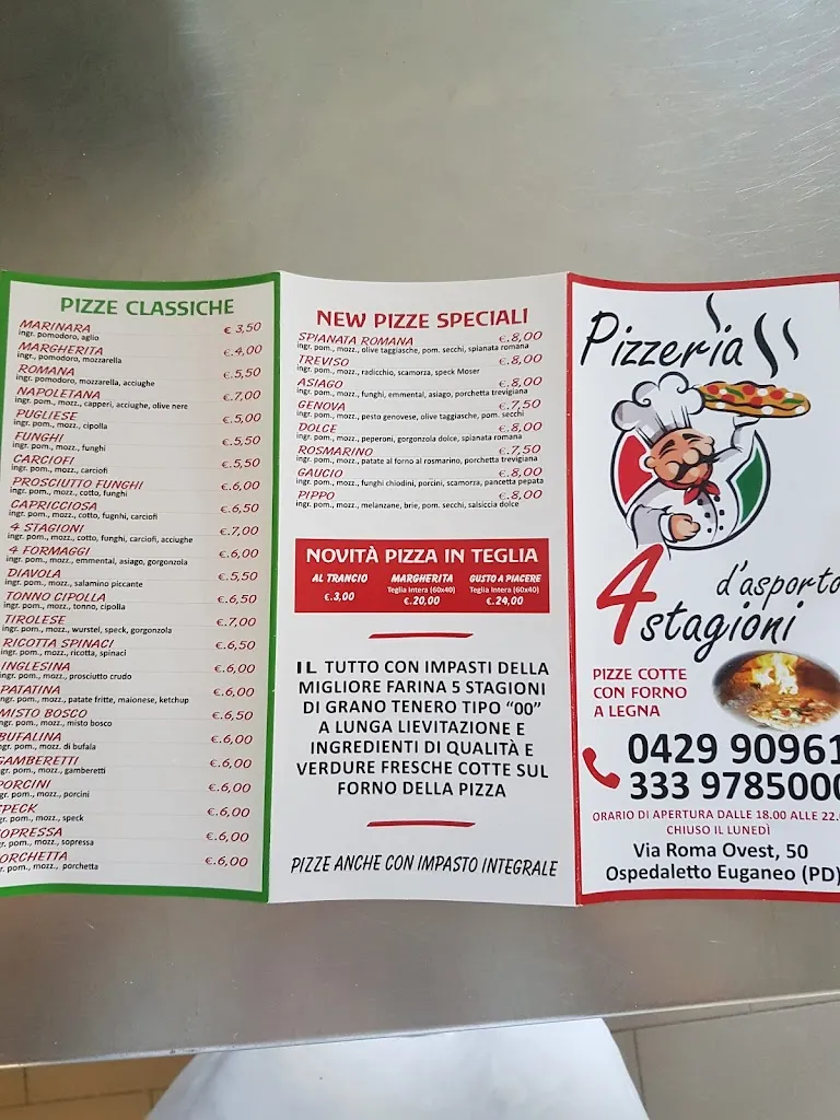 Menu_Pizzeria Quattro Stagioni Di Zanchetta Lorella & C. S.N.C._Ospedaletto Euganeo_image_2