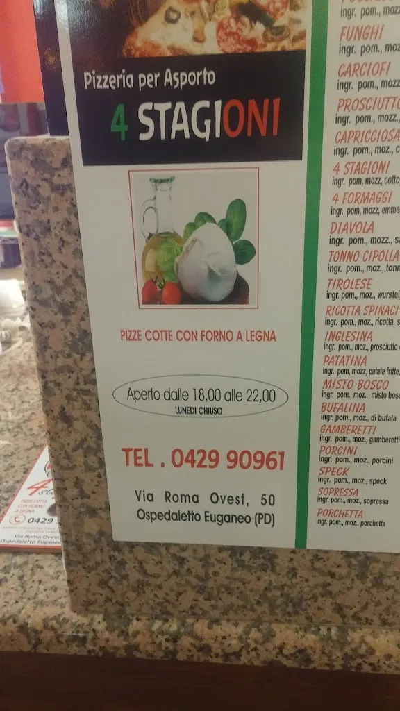 Menu_Pizzeria Quattro Stagioni Di Zanchetta Lorella & C. S.N.C._Ospedaletto Euganeo_image_4