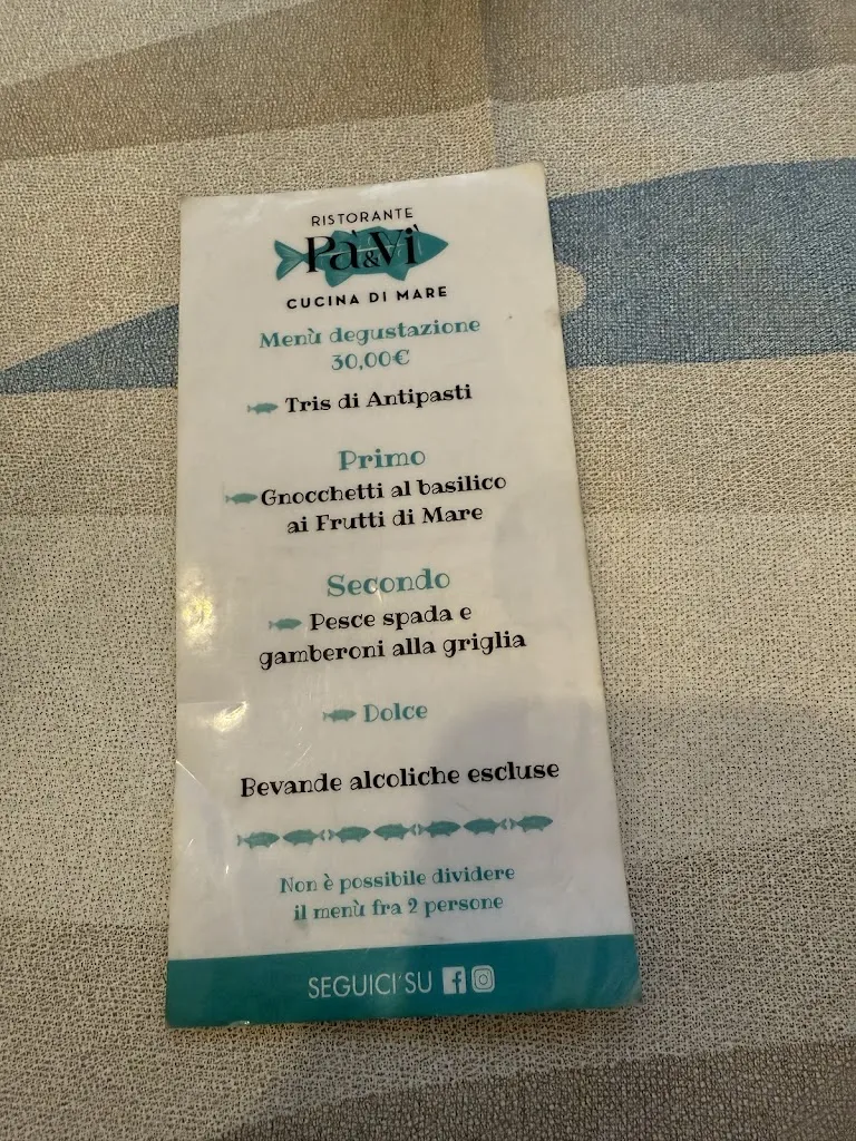 Menu_Ristorante Pa' & Vi' - Cucina di mare_Polignano a Mare_image_1