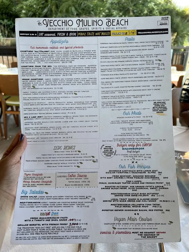 Menu_Vecchio Mulino Beach_Peschiera del Garda_image_2