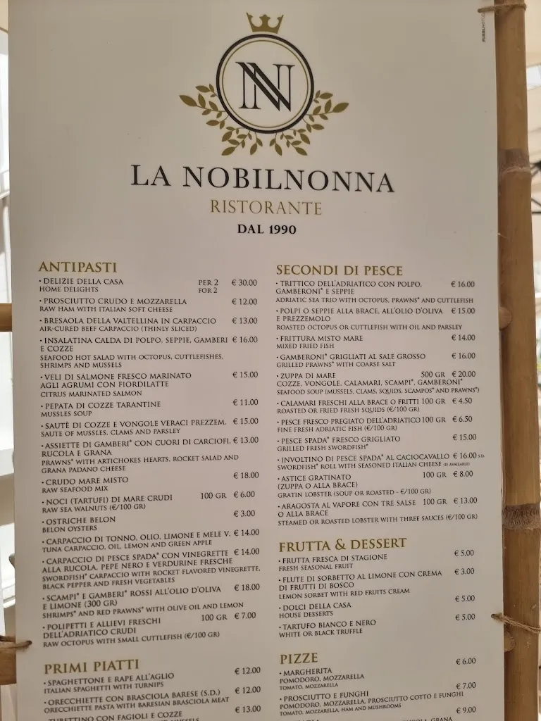 Menu_Ristorante Nobilnonna dal 1990_Polignano a Mare_immagine_4