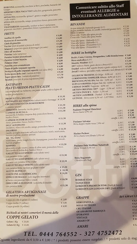 Menu_Pizzeria Birreria Gelateria Le Tre Botti_Poiana Maggiore_immagine_1