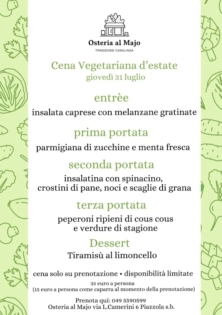 Menu_Osteria Al Majo Piazzola sul Brenta_Piazzola sul Brenta_image_1