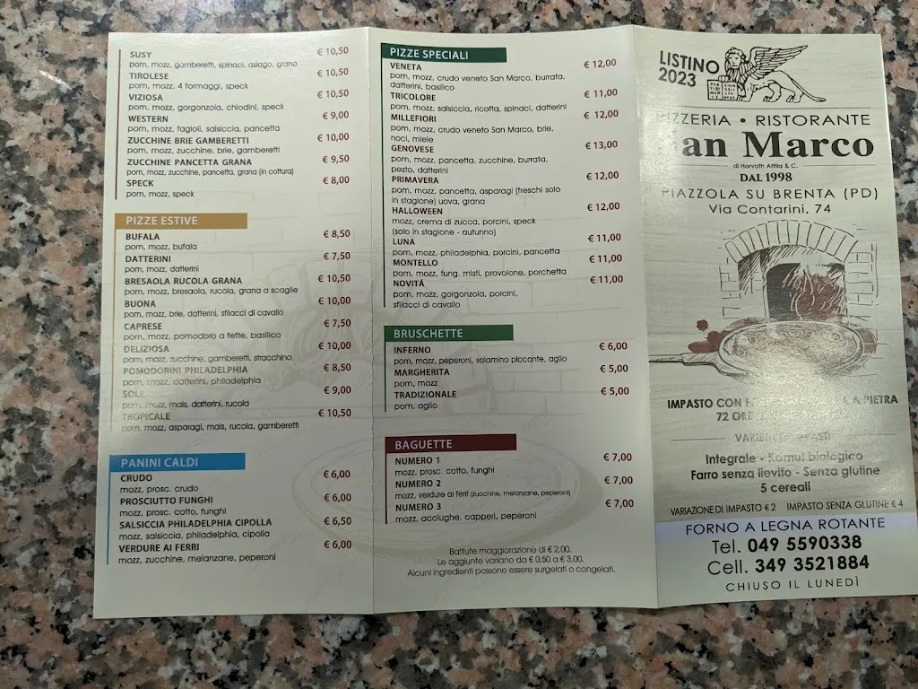 Menu_Pizzeria San Marco_Piazzola sul Brenta_immagine_4
