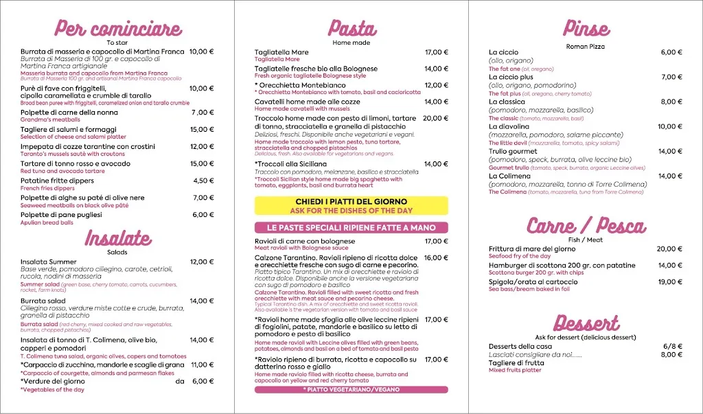 Menu_Passione in pasta Restaurant and More_Provincia di Taranto_image_1