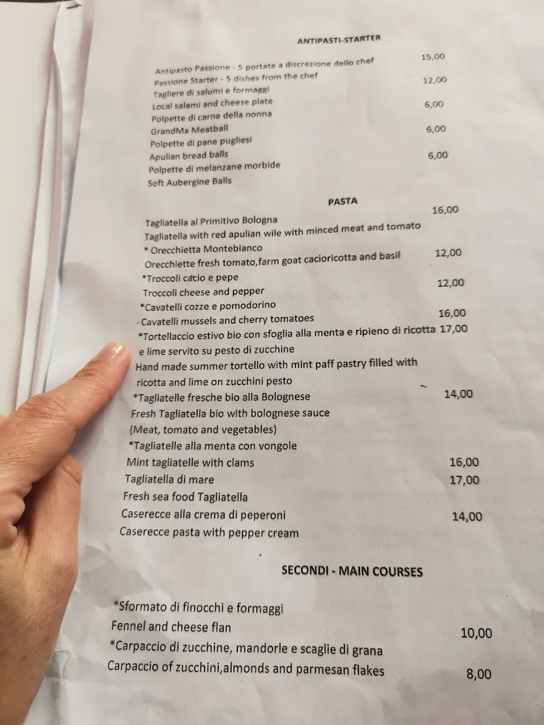 Menu_Passione in pasta Restaurant and More_Provincia di Taranto_image_3