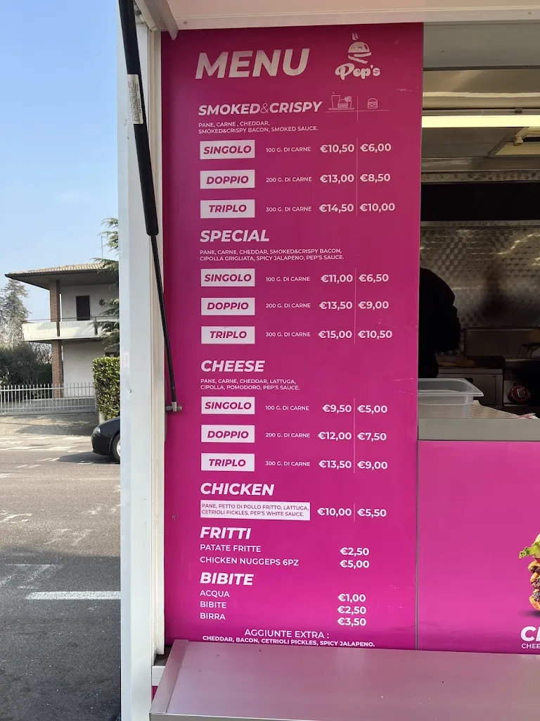 Menu_Pep's Burger | Food Truck_Piovene Rocchette_image_1