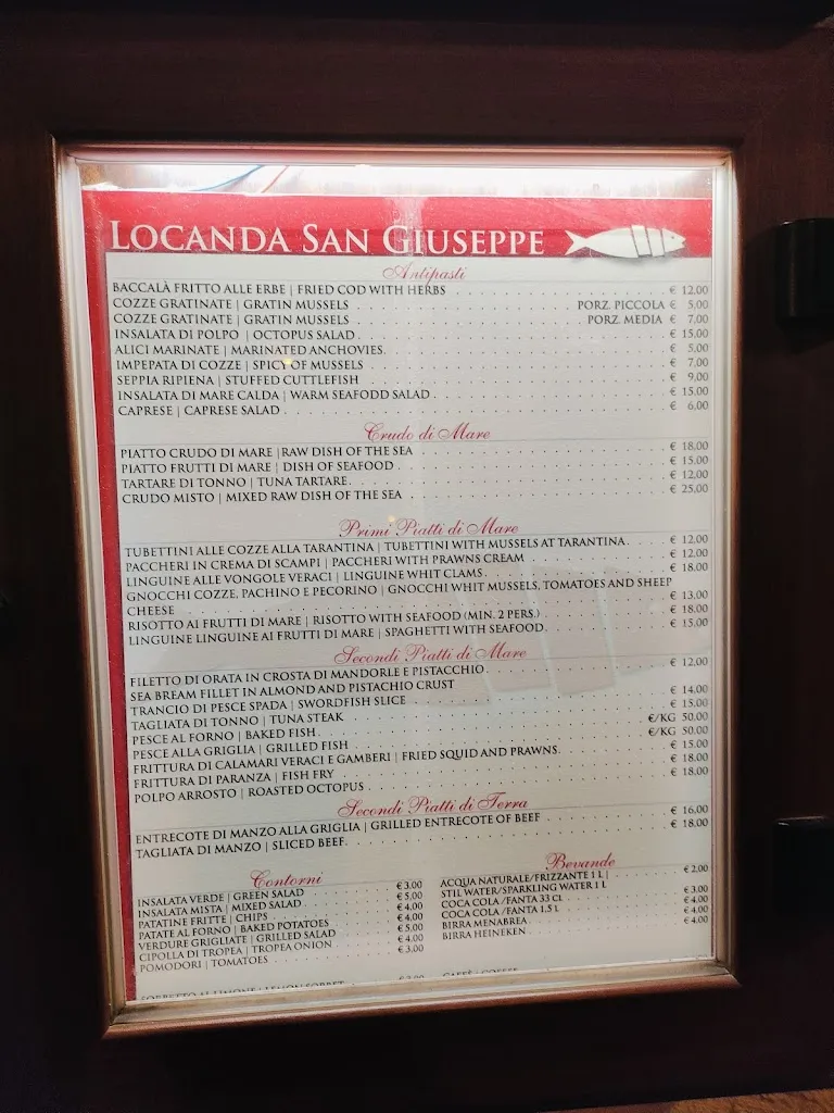 Menu_Locanda San Giuseppe_Provincia di Taranto_image_1