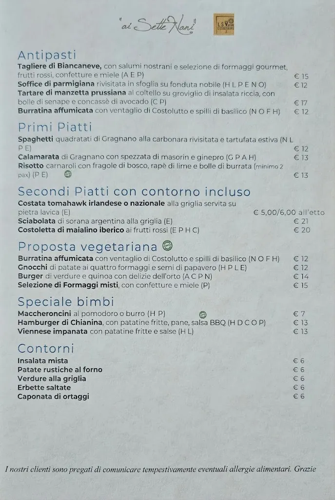 Menu_Ristorante Ai Sette Nani_Ponte di Piave_image_1