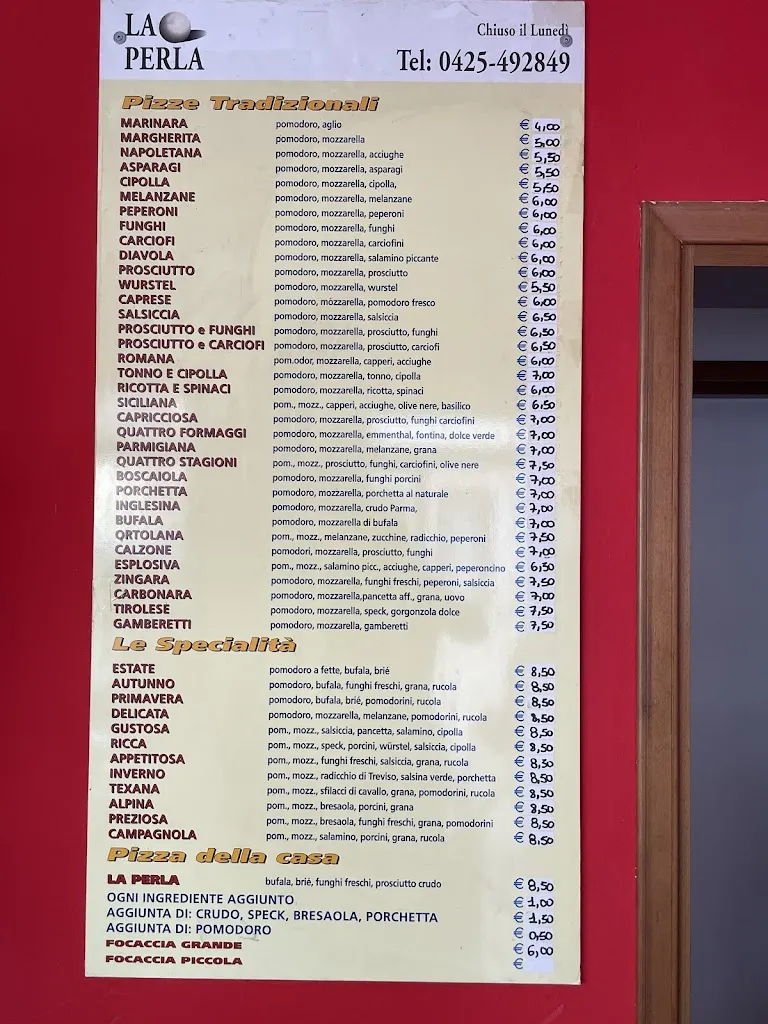 Menu_Pizzeria D'Asporto La Perla Franco_Pontecchio Polesine_image_1