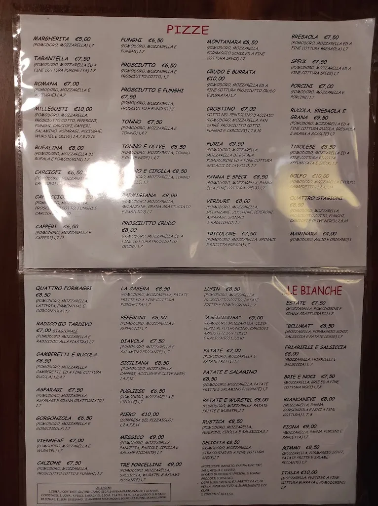 Menu_Pizzeria La Casera_Ponte nelle Alpi_immagine_1