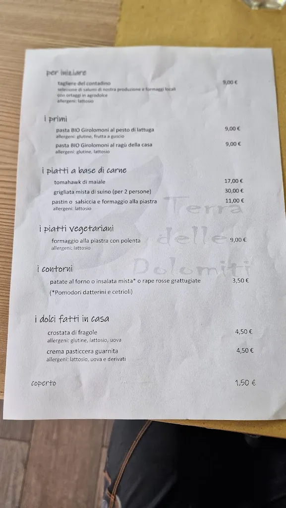 Menü_Società Agricola Terra delle Dolomiti srl_Ponte nelle Alpi_Bild_3
