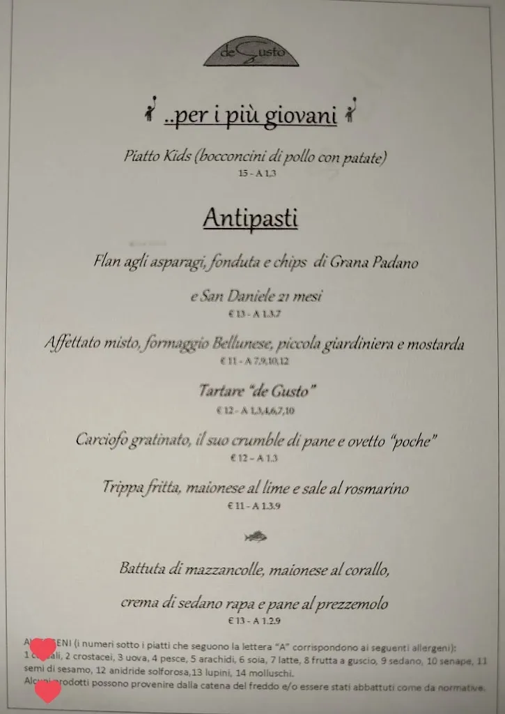 Menu_De Gusto Dolomiti Ristorante Enoteca_Ponte nelle Alpi_image_1