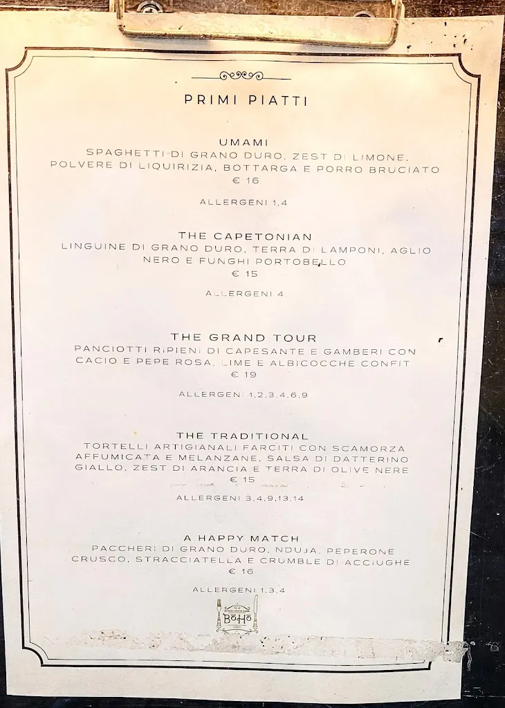 Menu_Boho Padova Ristorante_Provincia di Padova_image_1