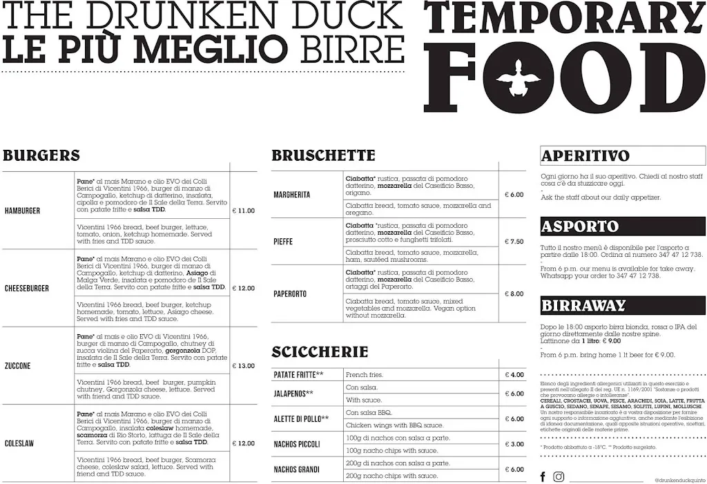 Menu_The Drunken Duck - Le più meglio birre_Quinto Vicentino_immagine_1