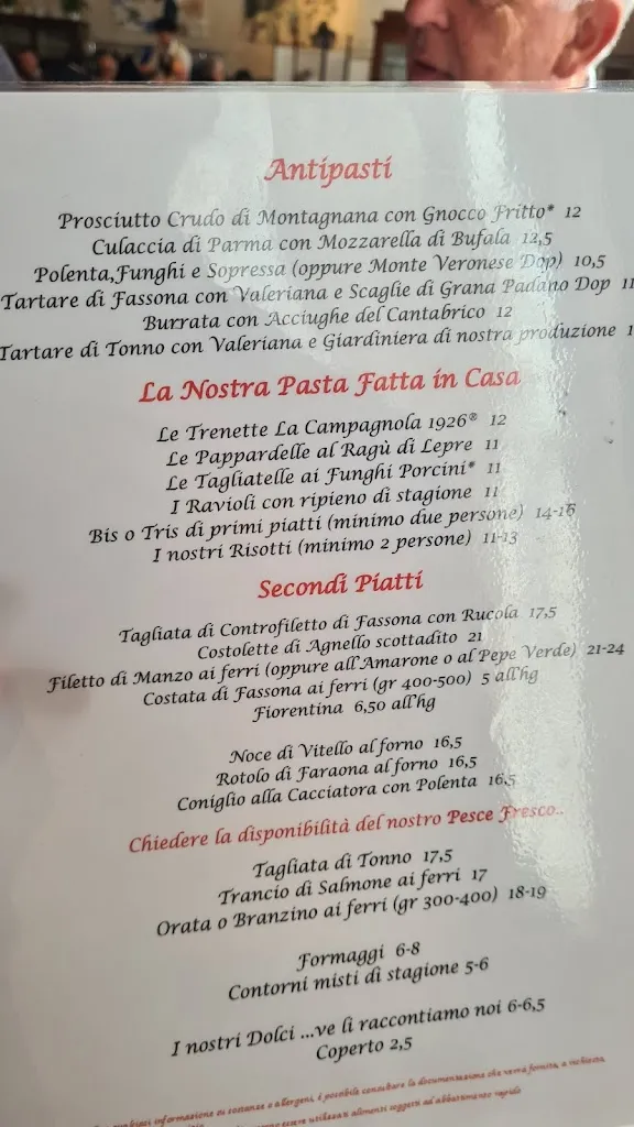 Menü_La Campagnola 1926 Ristorante Hotel_Raldon_Bild_1