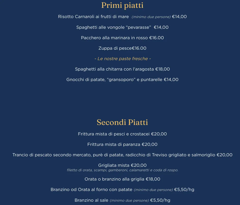 Menu_Ristorante Busatto specialità di pesce a Treviso dal 1919_Quinto di Treviso_image_1
