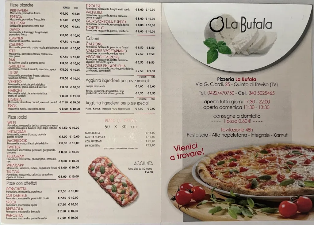Menu_Pizzeria La Bufala_Quinto di Treviso_image_1