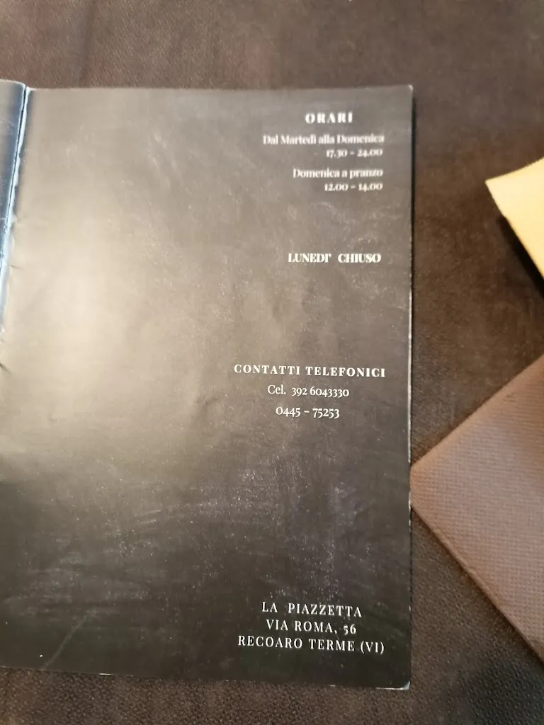 Menu_Pizzeria - Ristorante - Jazz Club La Piazzetta_Recoaro Terme_image_1