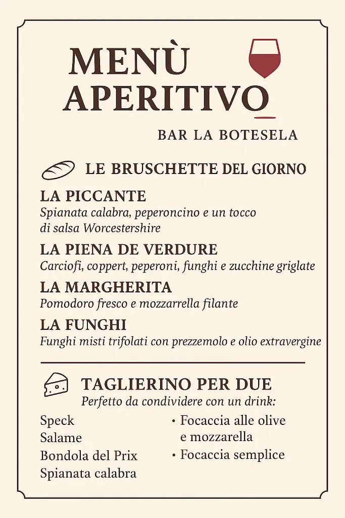 Menu_Bar caffetteria la botesela_San Giorgio in Salici_image_1