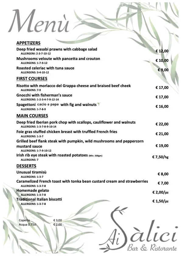 Ai Salici Bar & Ristorante restaurant in San Fior di Sopra