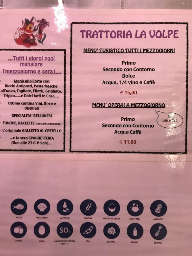 Menu_Antica Trattoria La Volpe_San Gregorio nelle Alpi_immagine_3