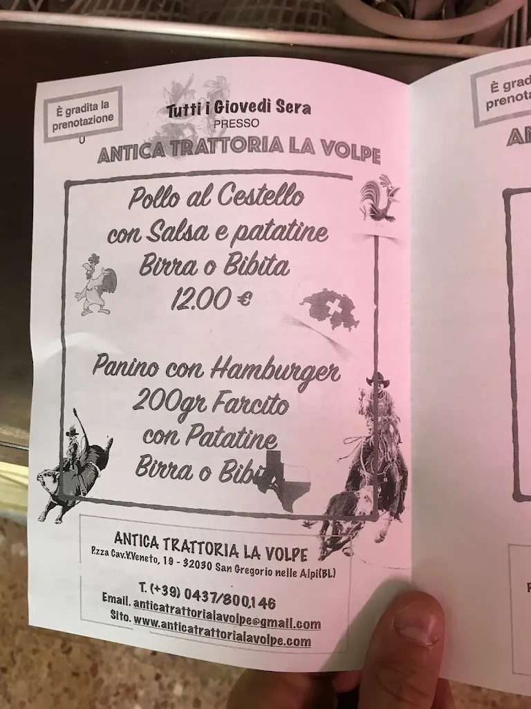 Menu_Antica Trattoria La Volpe_San Gregorio nelle Alpi_immagine_4