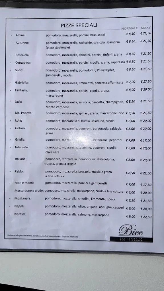 Menu_Bice Ristorante Damini Beatrice S. and C. N. C._San Giovanni Ilarione_image_1