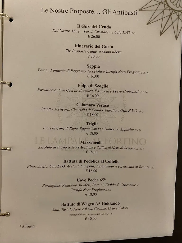 Menu_Le Lampare al Fortino_Provincia di Barletta - Andria - Trani_immagine_1