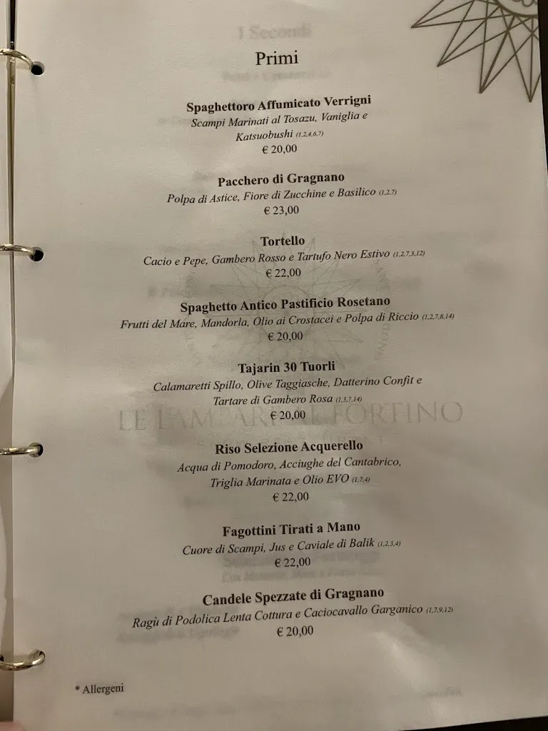 Menu_Le Lampare al Fortino_Provincia di Barletta - Andria - Trani_immagine_3