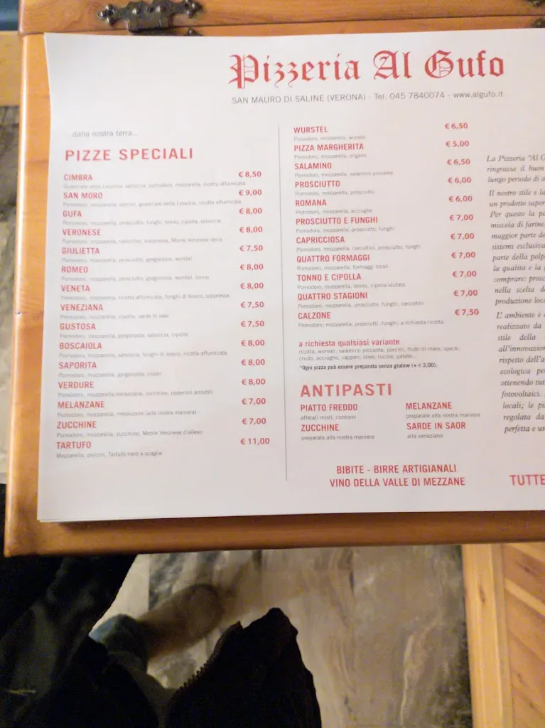Menu_Pizzeria Al Gufo_San Mauro di Saline_image_4