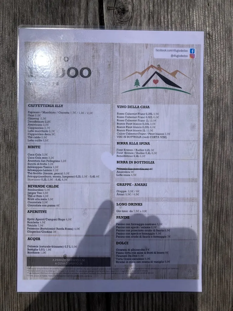 Menu_Rifugio De Dòo_San Nicolò Comelico_image_1