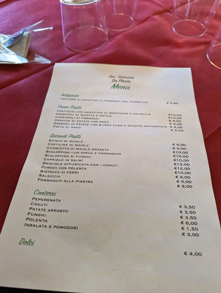 Menu_Ristorante Bar Da Plenta_San Pietro di Cadore_image_1