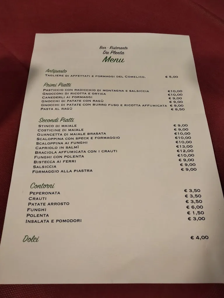 Menu_Ristorante Bar Da Plenta_San Pietro di Cadore_image_2