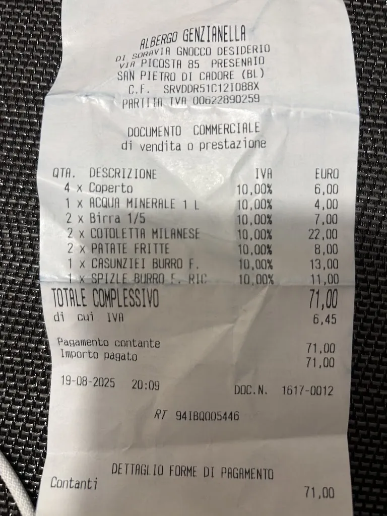 Andrea NICOLAS_Albergo Ristorante Genzianella_San Pietro di Cadore_recensione