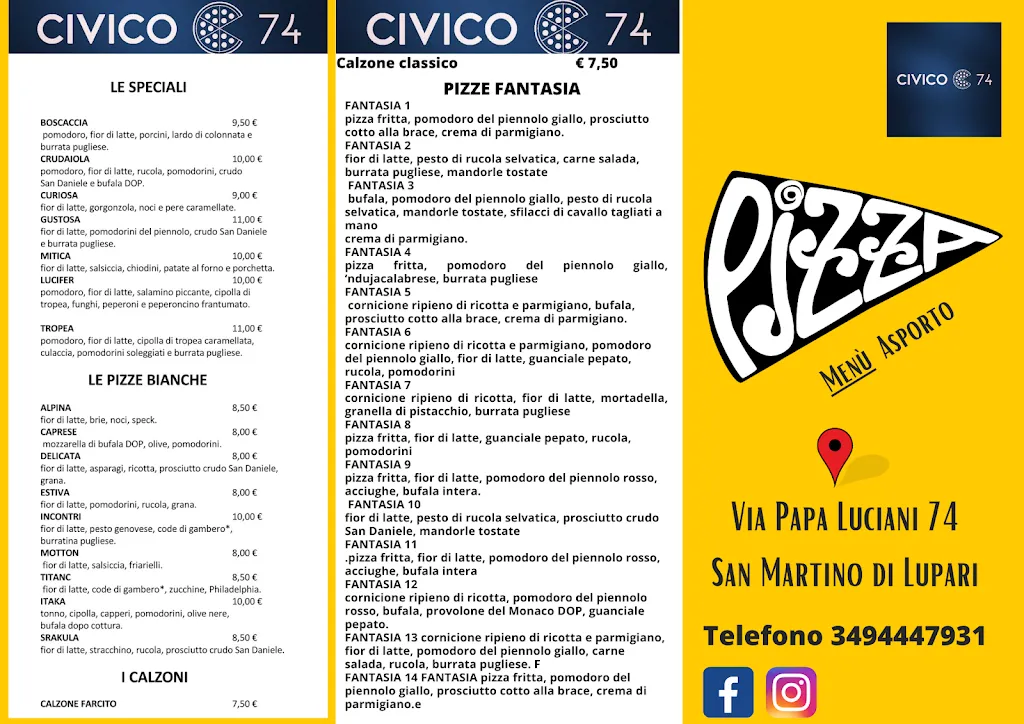 Menu_Pizzeria ristorante Civico 74_San Martino di Lupari_image_4