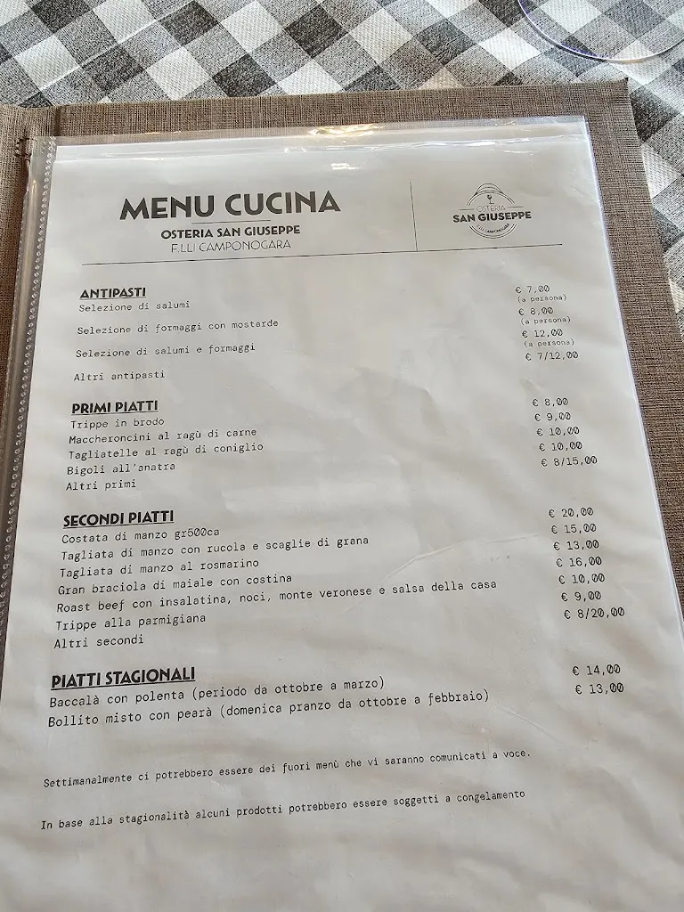 Menu_Osteria San Giuseppe_San Pietro in Cariano_immagine_2