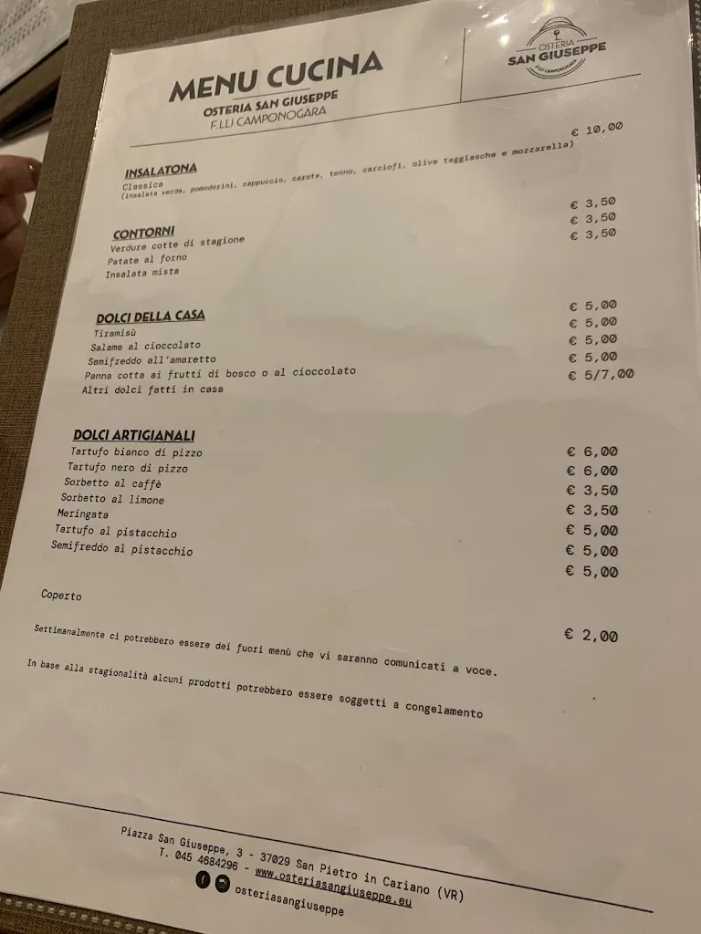 Menu_Osteria San Giuseppe_San Pietro in Cariano_immagine_3