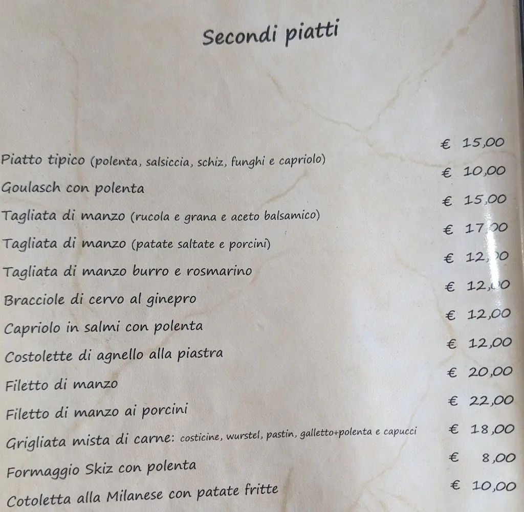 Menü_Albergo Ristorante Monte Civetta_Taibon Agordino_Bild_2