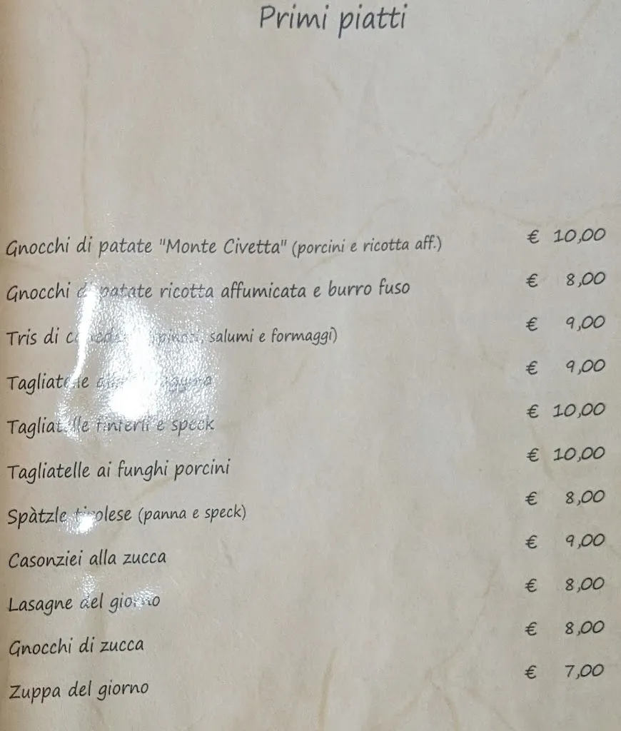 Menü_Albergo Ristorante Monte Civetta_Taibon Agordino_Bild_3