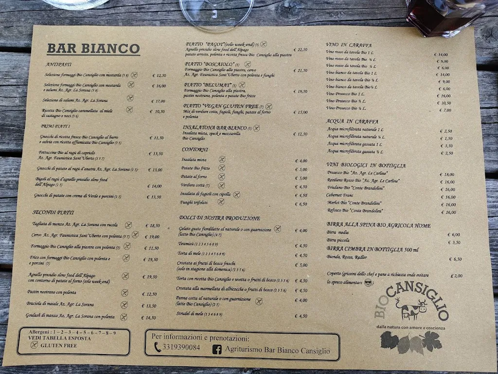 Menu_Centro Caseario e Agrituristico Tambre Spert Cansiglio - Bar Bianco_Tambre_image_2