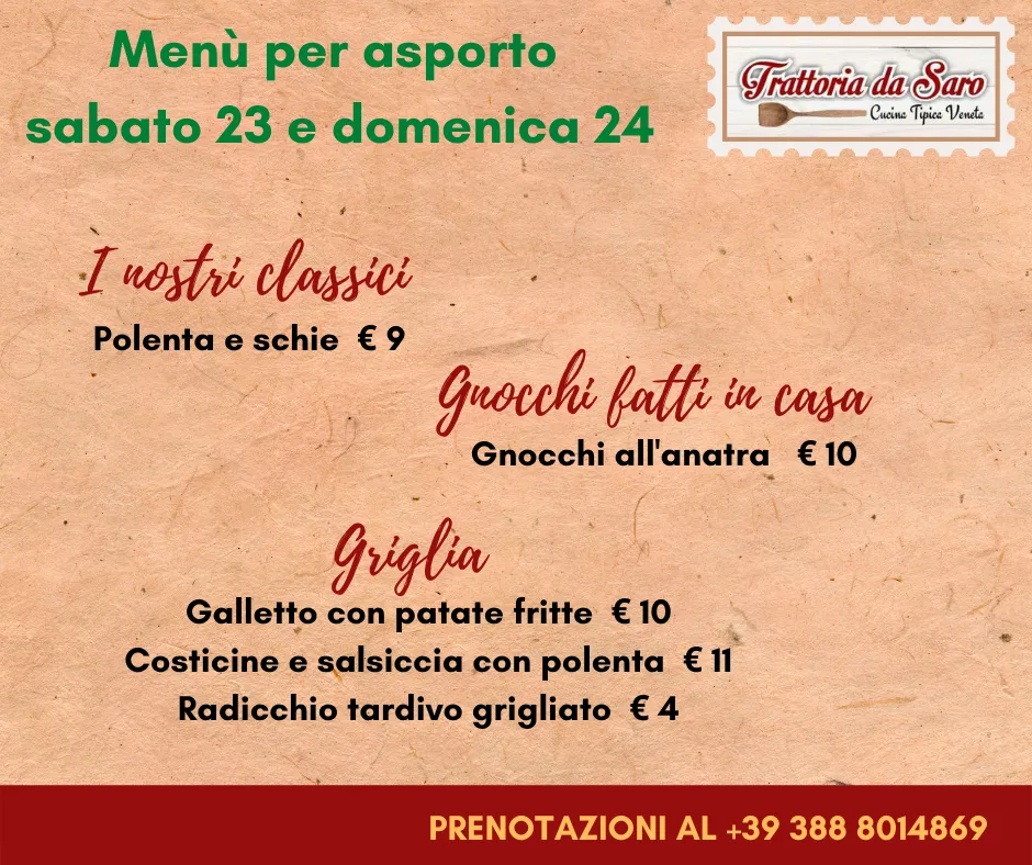 Menu_Trattoria Da Saro_Torre di Mosto_immagine_1