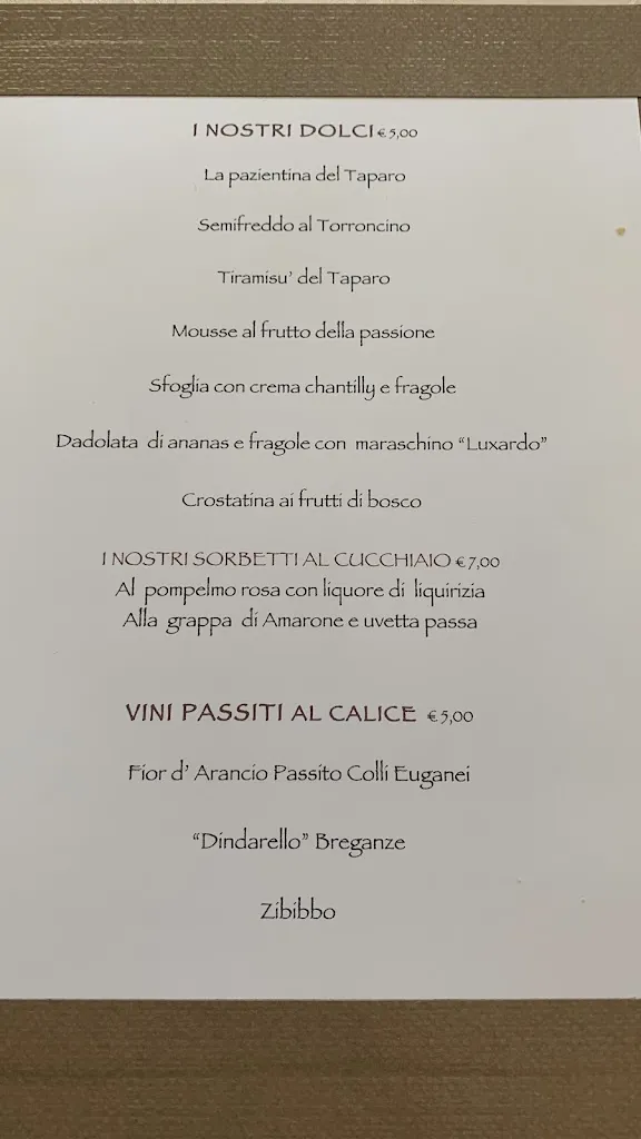 Menu_Ristorante Antica Trattoria Taparo_Torreglia_immagine_1