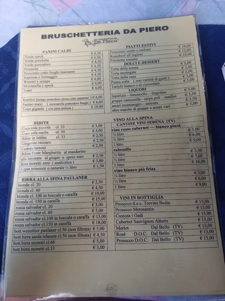 Menu_Bruschetteria Trattoria da Piero_Torrebelvicino_image_1