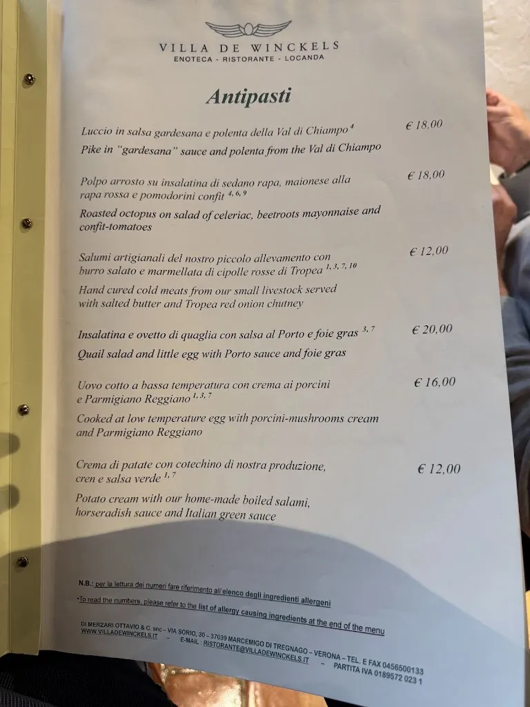 Menu_Ristorante & Country Hotel Villa De Winckels_Tregnago_image_2