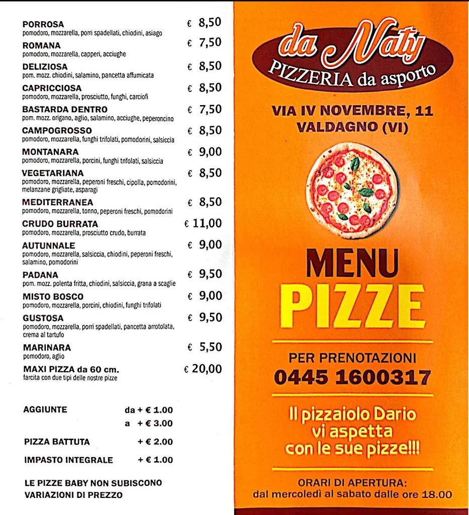 Menu_Pizzeria Da Naty_Valdagno_image_1