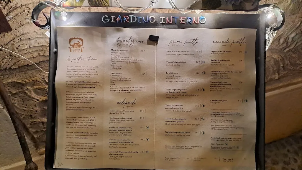 Menü_Ristorante Lepre_Valeggio sul Mincio_Bild_1