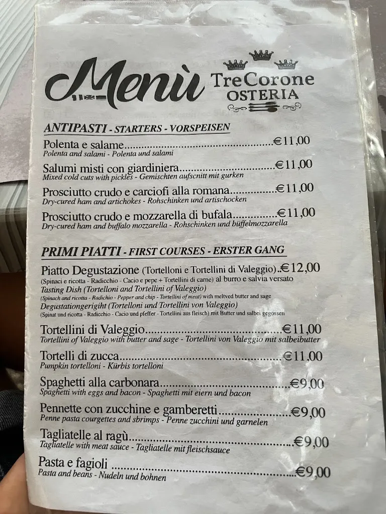 Menu_Osteria Tre Corone Valeggio Sul Mincio_Valeggio sul Mincio_image_1