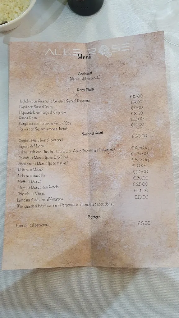 Menu_Ristorante Pizzeria alle Rose - Tutto rinnovato!_Vescovana_immagine_2